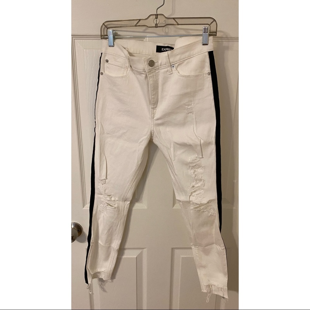 White Express Mid-Rise Distressed Jeans